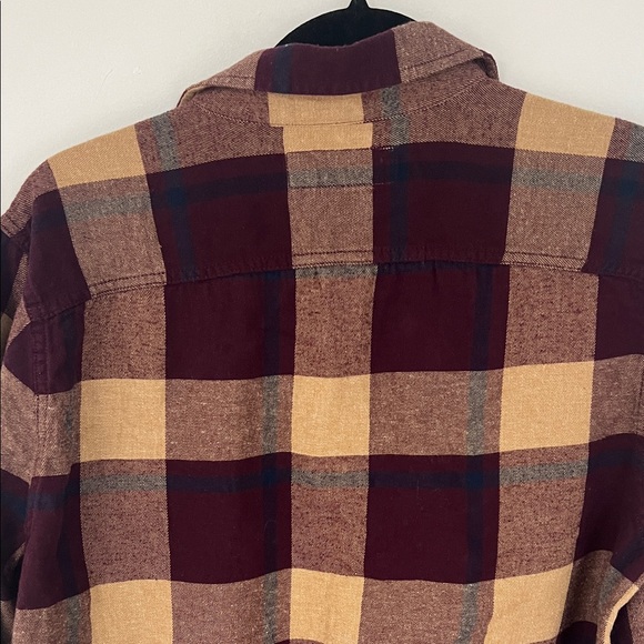 HOLLISTER Men’s MEDIUM Plaid Shirt - Burgundy and Tan button down - Picture 4 of 4